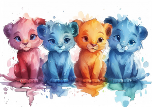 Nursery Wall Art Carton Animals - Saver 4 Pack #1