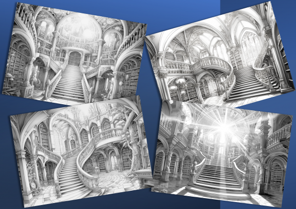 100 Fantasy Magical Library - Landscape - Image 4
