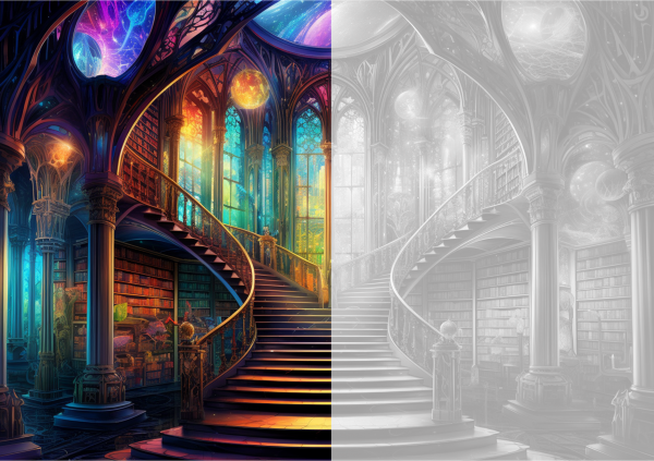 100 Fantasy Magical Library - Landscape - Image 6