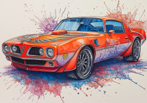 Alcohol Ink Muscle Cars - AIMC00009
