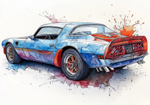 Alcohol Ink Muscle Cars - AIMC00013