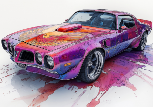 Alcohol Ink Muscle Cars - AIMC00014