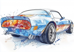 Alcohol Ink Muscle Cars - AIMC00017