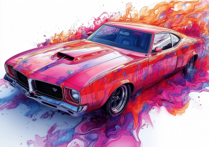 Alcohol Ink Muscle Cars - AIMC00022