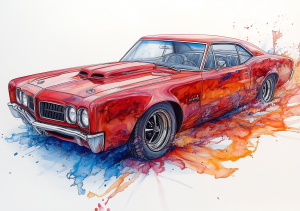Alcohol Ink Muscle Cars - AIMC00023