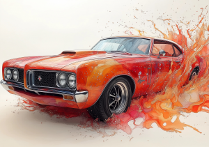 Alcohol Ink Muscle Cars - AIMC00024