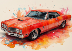 Alcohol Ink Muscle Cars - AIMC00025