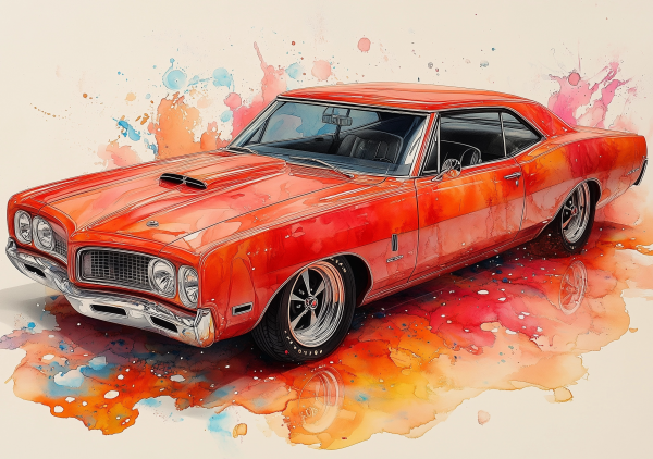 Alcohol Ink Muscle Cars - AIMC00025
