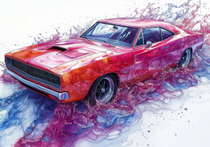 Alcohol Ink Muscle Cars - AIMC00031