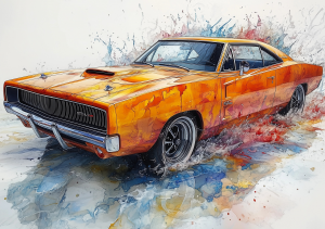 Alcohol Ink Muscle Cars - AIMC00032