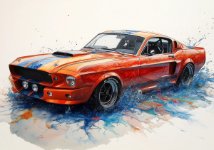 Alcohol Ink Muscle Cars - AIMC00033
