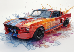 Alcohol Ink Muscle Cars - AIMC00034