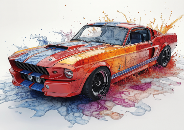 Alcohol Ink Muscle Cars - AIMC00034
