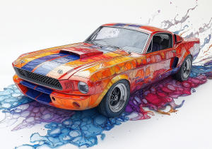Alcohol Ink Muscle Cars - AIMC00036