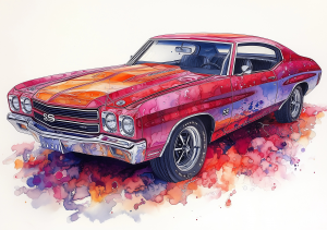 Alcohol Ink Muscle Cars - AIMC00039