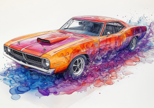 Alcohol Ink Muscle Cars - AIMC00042