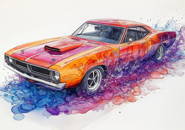Alcohol Ink Muscle Cars - AIMC00042