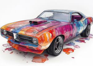 Alcohol Ink Muscle Cars - AIMC00043