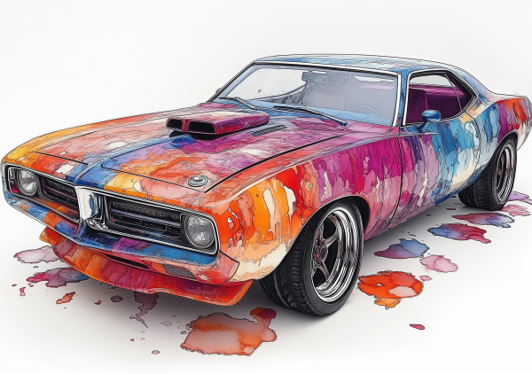 Alcohol Ink Muscle Cars - AIMC00043