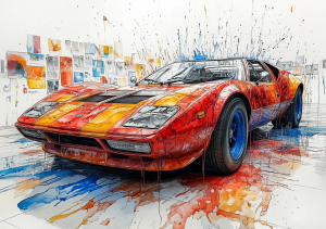 Alcohol Ink Muscle Cars - AIMC00045