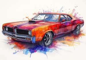 Alcohol Ink Muscle Cars - AIMC00052