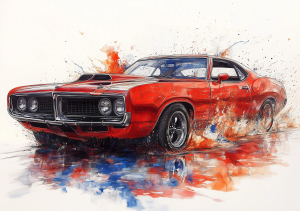 Alcohol Ink Muscle Cars - AIMC00053