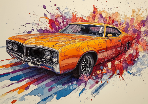 Alcohol Ink Muscle Cars - AIMC00054