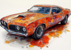 Alcohol Ink Muscle Cars - AIMC00055