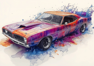 Alcohol Ink Muscle Cars - AIMC00058