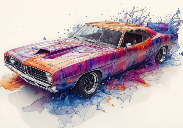 Alcohol Ink Muscle Cars - AIMC00058